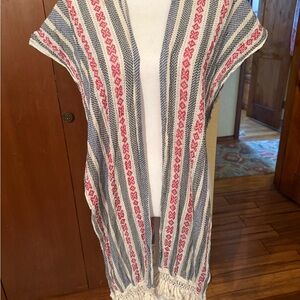 Earthbound Multicolor Patterned Knit Wrap Kimono